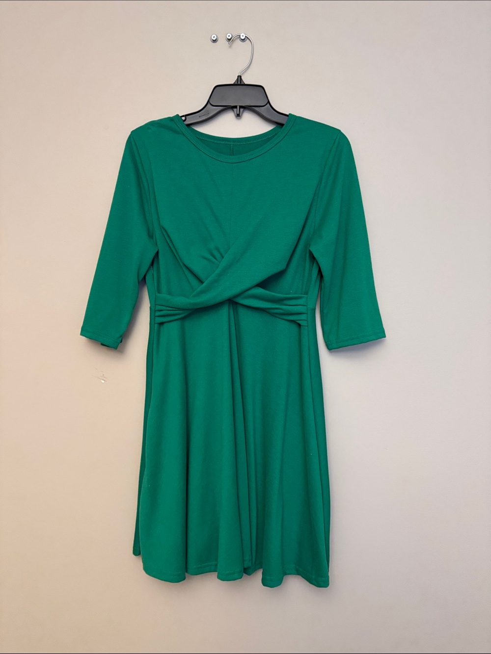 Green Twist-Front Women’s Dress